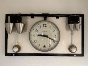 A nice industrial salve clock made by Inducta in the '60s to regulate working hours in a factory. (click to enlarge)
