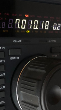 Close-up of a ham radio transciever