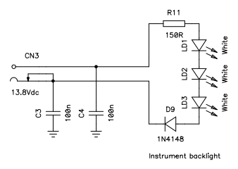 Circuit diagram of the backlight LEDs