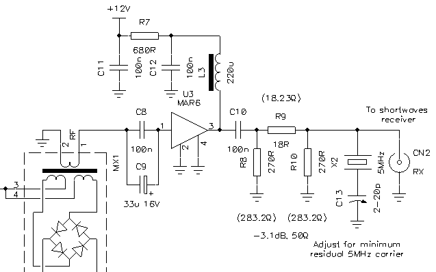 Circuit diagram of the output block