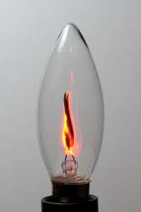 Picture of a flame simulating lamp. (click to enlarge)