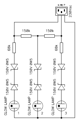 Circuit diagram of the outlet tester.