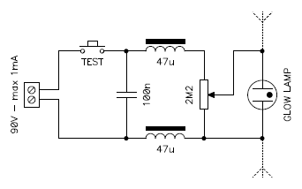 Circuit diagram of the RF field monitor.