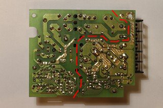 No components on the bottom side of the PCB for this SMPS.