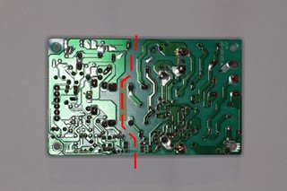 Please remark the 330 kΩ resistor tack soldered on the bottom side of the PCB.