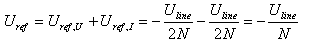 U_ref=-U_line/(2N)-U_line/(2N)=-U_line/N