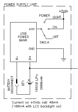 The final LiPo battery power supply circuit using a salvaged power bank