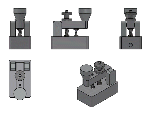 Assembled straight key, standard views (click to enlarge)