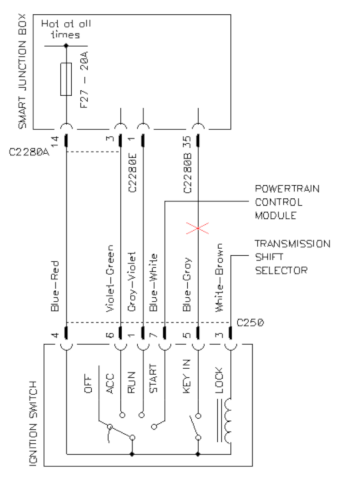 Circuit diagram of the modification to disable the key in ignition reminder chime. (click to enlarge)